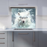 White Wolf With Glasses Splashart Kitchen Splashback