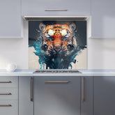 Tiger Face Splashart Kitchen Splashback