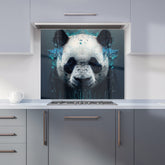 Panda Face Splashart Dark Background Kitchen Splashback