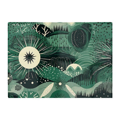 Abstract Green Moon Glass Chopping Board