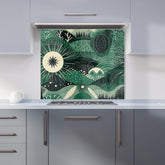 Abstract Green Moon Kitchen Splashback