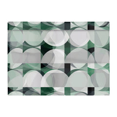 Geometric Grey Green Glass Chopping Board