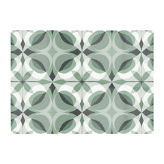 Geometric Green Grey Glass Chopping Board