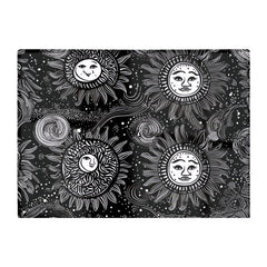 Moon And Sun White Black Glass Chopping Board