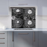 Moon and Sun White Black Kitchen Splashback