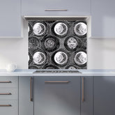 Black White Moon and Sun Kitchen Splashback