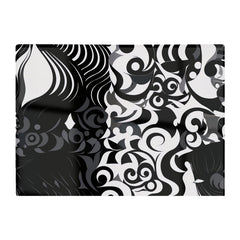 Black Grey Abstract Glass Chopping Board