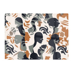 Abstract Grey Brown Silhouette Glass Chopping Board