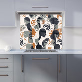 Abstract Grey Brown Silhouette Kitchen Splashback