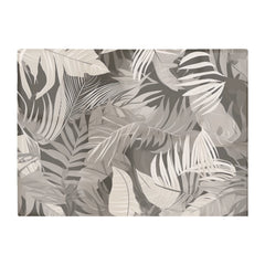 Grey Brown Tropical Leaves Glass Chopping Board