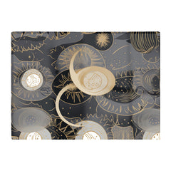Abstract Silver Gold Sun And Moon Glass Chopping Board