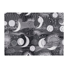 Abstract Black White Moon And Sun Glass Chopping Board