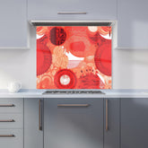 Abstract Red Sun pattern Kitchen Splashback