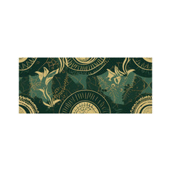 Abstract Green Gold Moon Pattern Glass Bathroom Splashback