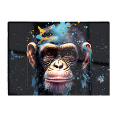 Monkey Face Splashart With Blue Glass Chopping Board