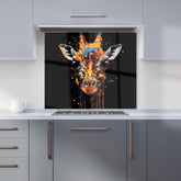 Giraffe Face Splashart Kitchen Splashback