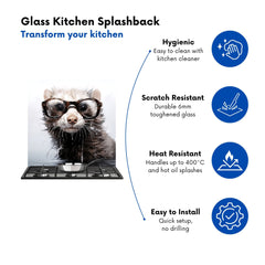 Splashart Ferret With Glasses Kitchen Splashback