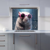 Splashart Dormouse with Pink Glasses Kitchen Splashback
