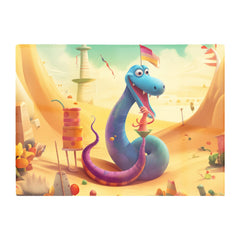 Snake On A Beach Holiday Glass Chopping Board