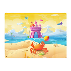 Orange Crab On A Beach Holiday Glass Chopping Board