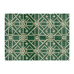 Green Lattice Design Glass Chopping Board