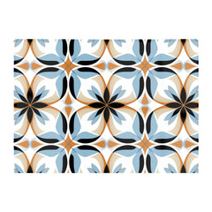 White Brown And Blue Geometric Pattern Glass Chopping Board