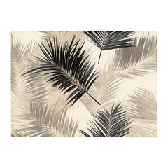 Black And White Tropical Palm Leaves Glass Chopping Board