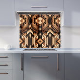 Black And Brown Intricate Pattern Kitchen Splashback