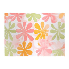 Yellow And Pink Flowers Glass Chopping Board