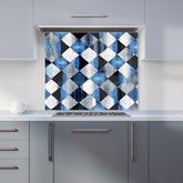 Square Checkered Pattern Kitchen Splashback