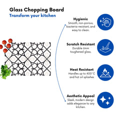 Arabic Style Pattern Glass Chopping Board