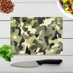 Camouflage Design Glass Chopping Board