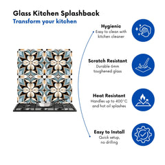 Beige And Brown Abstract Pattern Kitchen Splashback