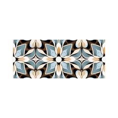 Beige And Brown Abstract Pattern Glass Bathroom Splashback