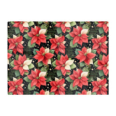 Poinsettia Watercolor Style Glass Chopping Board