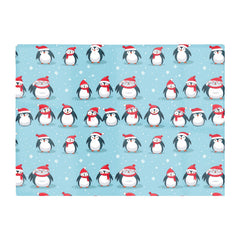 Adorable Santa Penguins Glass Chopping Board