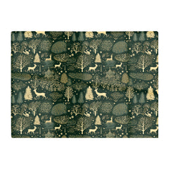 Green Christmas Woodlands Glass Chopping Board