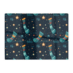 Christmas Stocking In A Starry Night Sky Glass Chopping Board