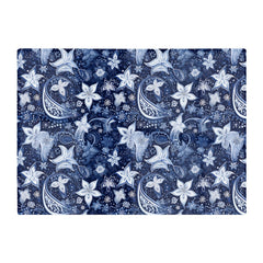 Paisley Christmas Stars Blue Glass Chopping Board
