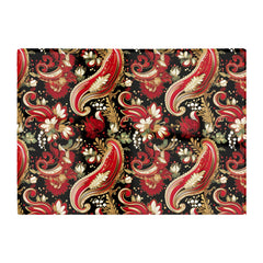 Paisley Christmas Stars Red Glass Chopping Board