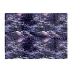 Snowy Christmas Village On A Starry Night Glass Chopping Board