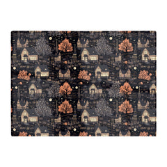 Spooky Haunted Houses Pattern Glass Chopping Board