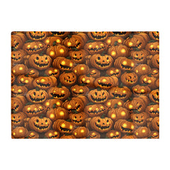 Grinning Lanterns Pumpkins Glass Chopping Board