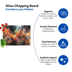 A Vibrant Abstract Painting Glass Chopping Board