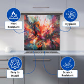 A Vibrant Abstract Painting Of Halloween Kitchen Splashback