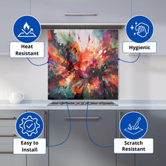 A Vibrant Abstract Painting Of Halloween Kitchen Splashback