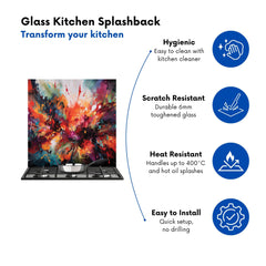 A Vibrant Abstract Painting Of Halloween Kitchen Splashback
