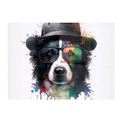 Border Collie Dog Splashart Chopping Board