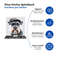 Miniature Schnauzer Dog Splashart Kitchen Splashback