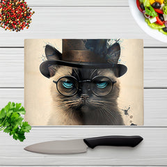 Siamese Cat Splashart Chopping Board